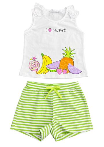 Completino estivo da neonata composto da shorts e canotta 6-36 Mesi  LN-32610 - SITE_NAME_SEO